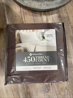 Member's Mark 450-Thread Count 3-Piece Sheet Set - Brown (Twin/Twin XL)
